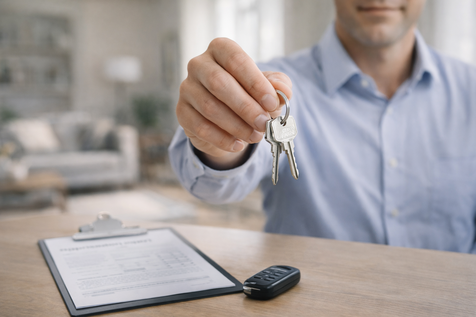 New home keys and car fob