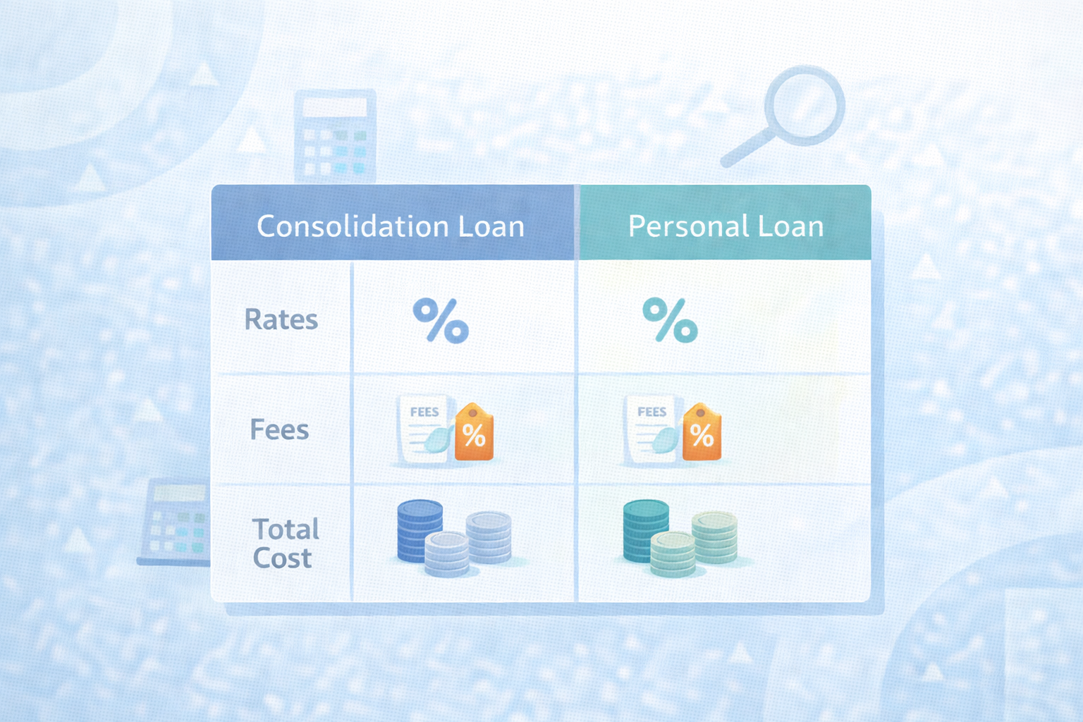 Consolidation Loan vs. Personal Loan Rates, Fees, and Total Cost: What to Compare