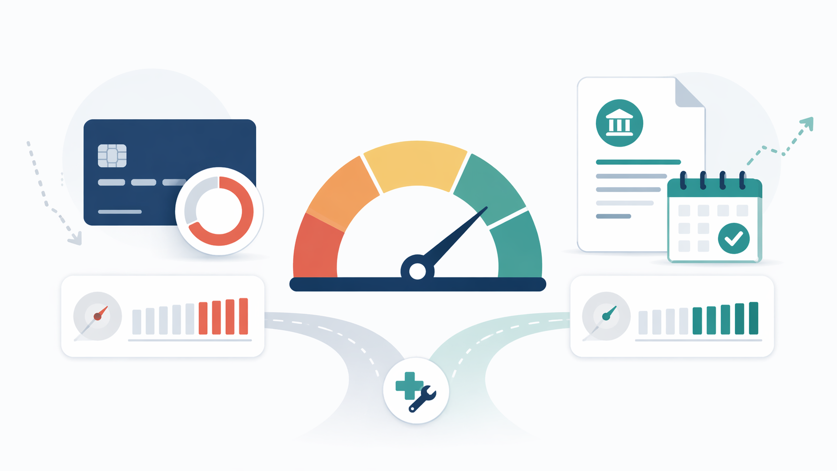 Credit score and loan comparison infographic
