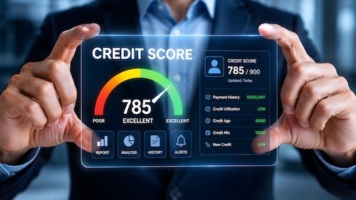 Credit score analysis digital interface modern technology