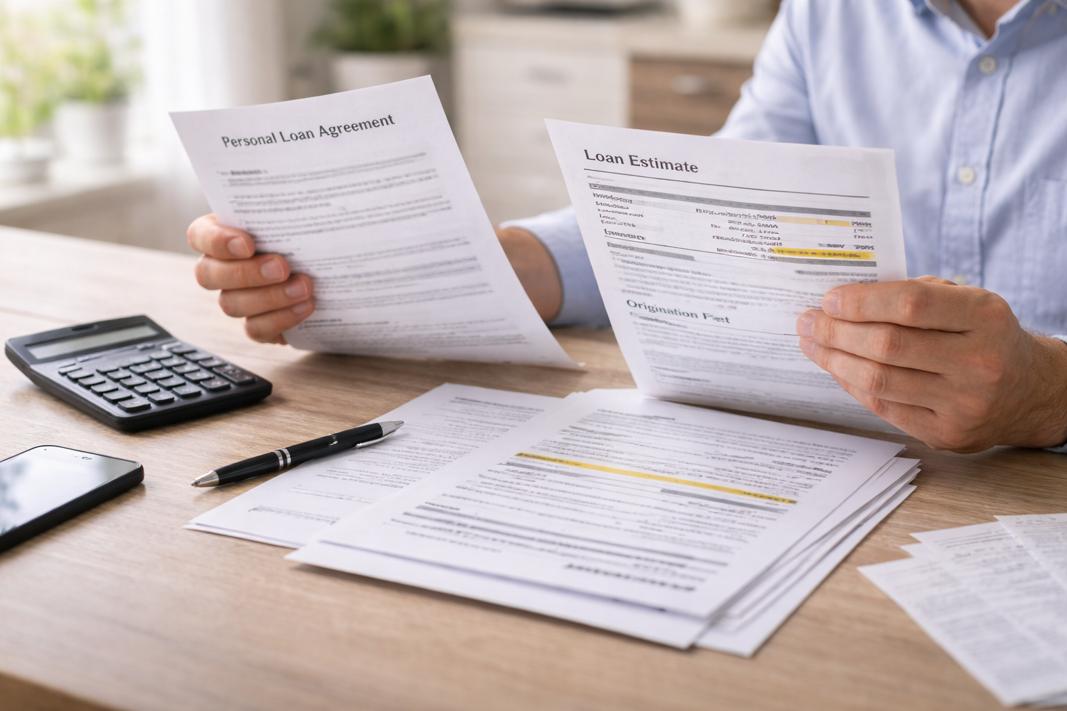 Reviewing personal loan documents