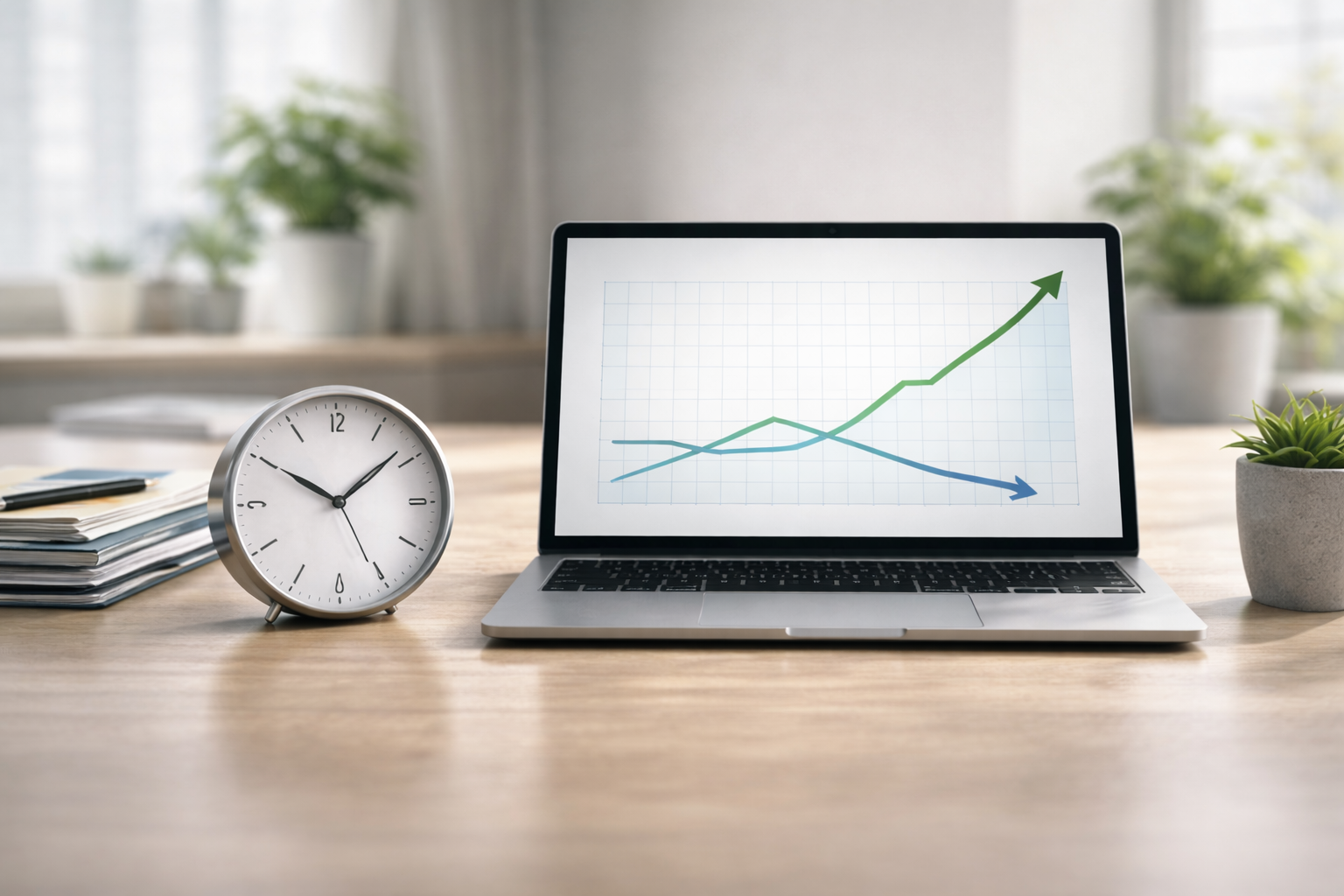 Modern workspace with data insights