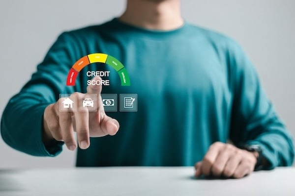 Credit score concept. Online credit score ranking check.