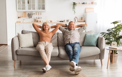 couple in their 50s at home relaxing
