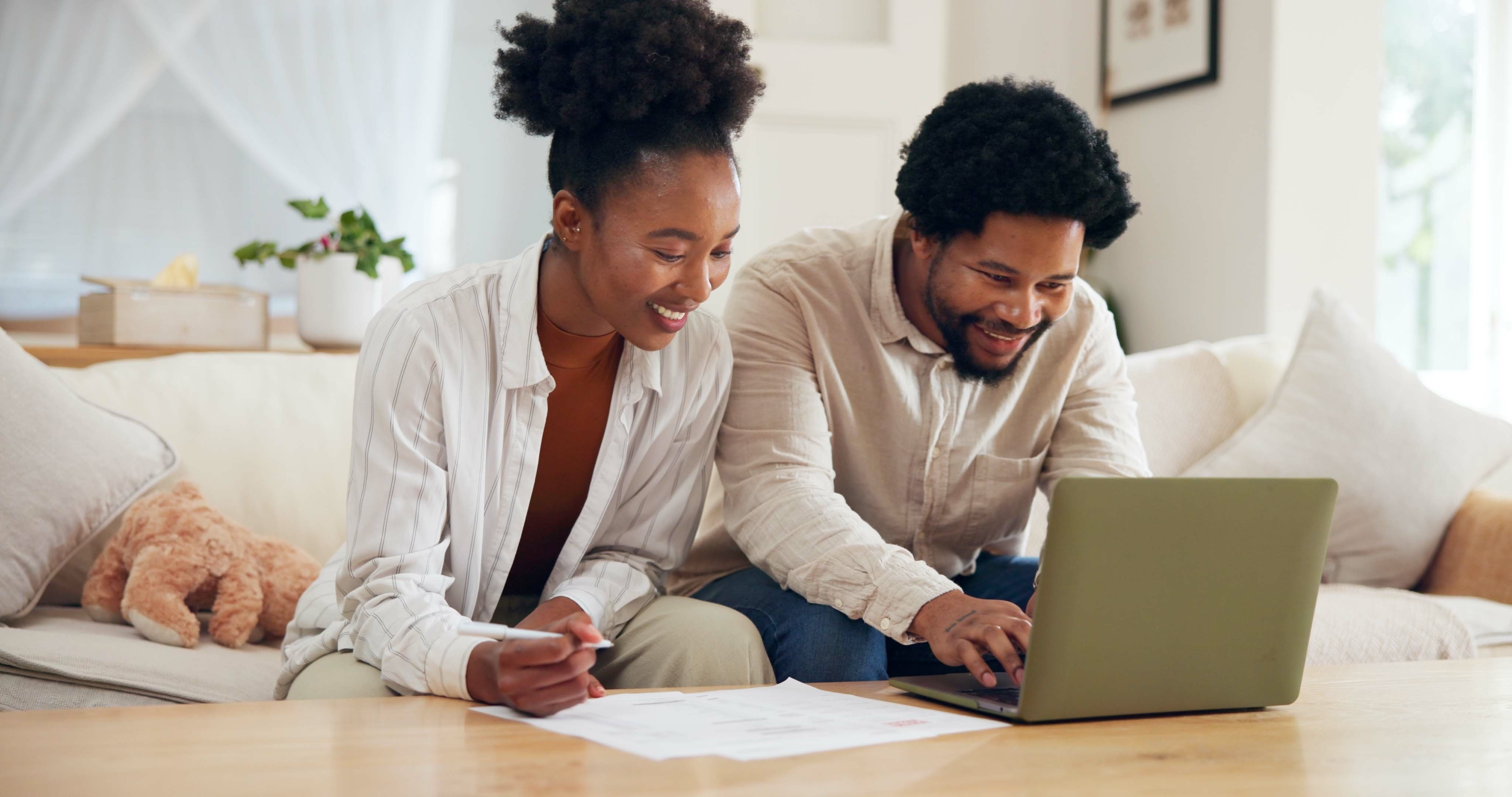 couple reviewing finances-1