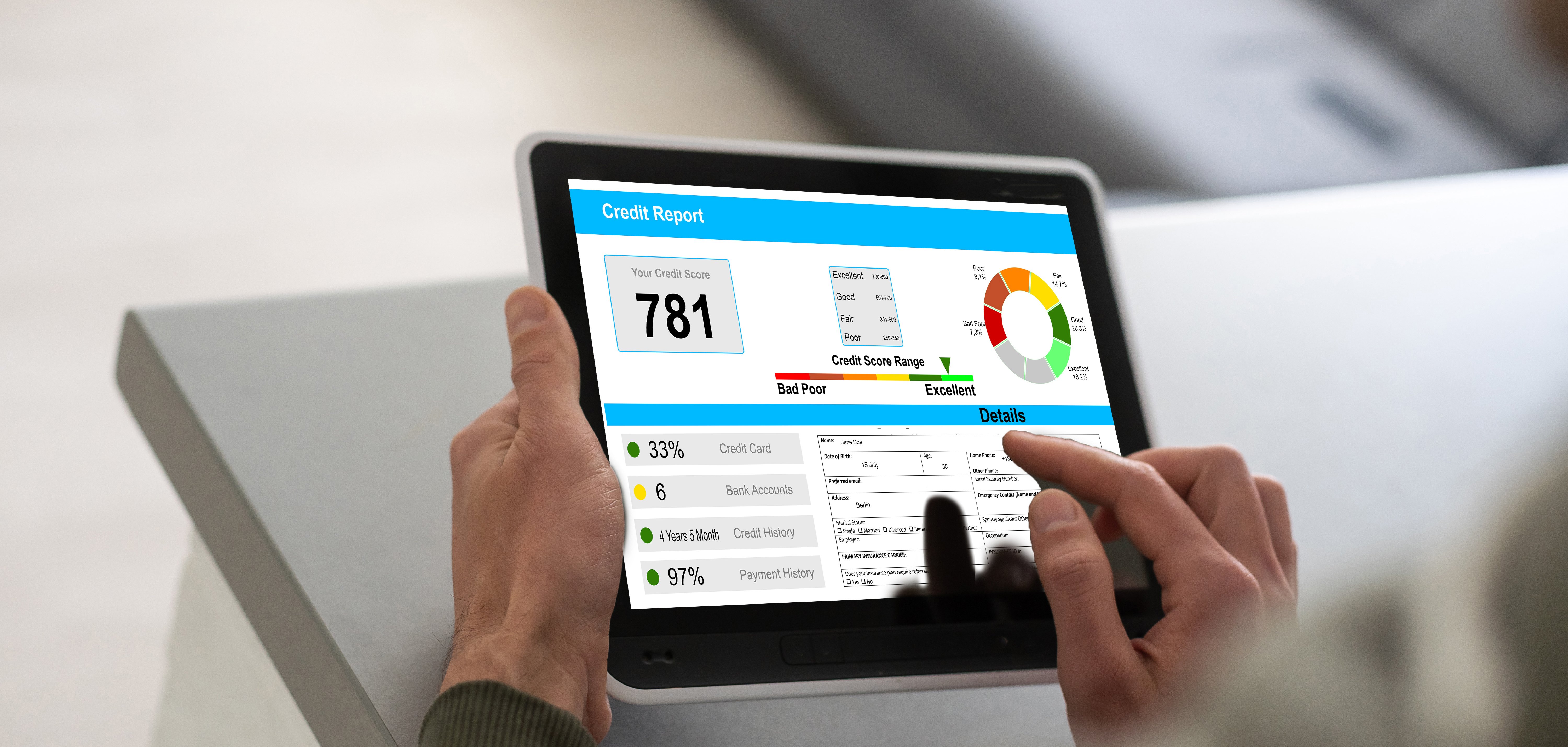 credit report good credit habits Adobe stock photos