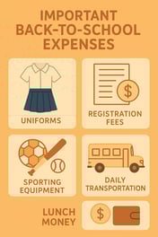 infographic showing important back-to-school expenses